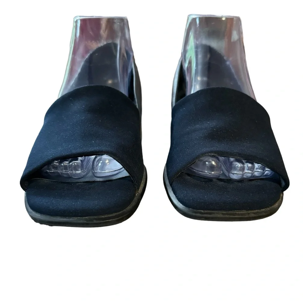 *Woman’s Aerosoles Size 8 Black Leather/Fabric Upper “Mini Pie” Wedges Shoes